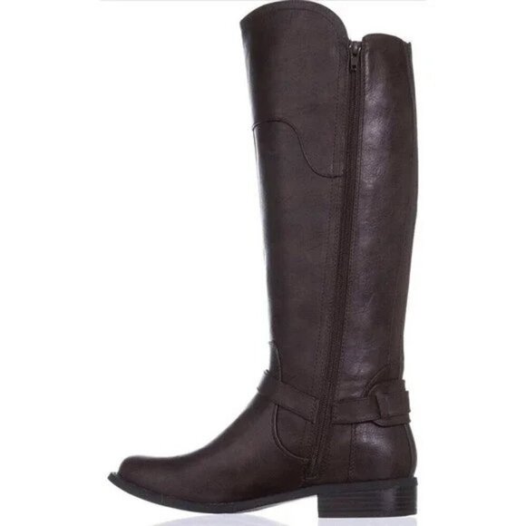 G by GUESS Harson Tall Riding Boots Buckle Detail Brown, size 8 🥾 - Picture 2 of 14